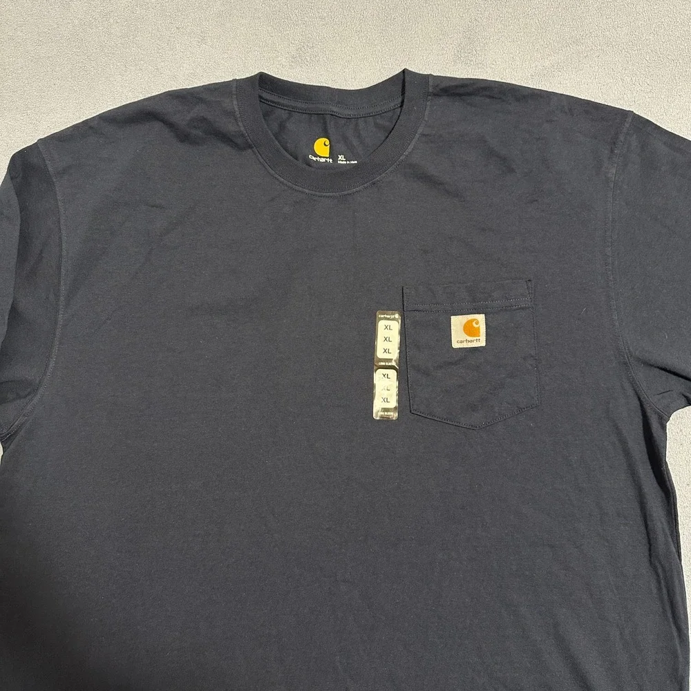 Carhartt Long Sleeve Workwear Pocket T Shirt K126NVY Navy Blue Mens XL NWT - Picture 3 of 16